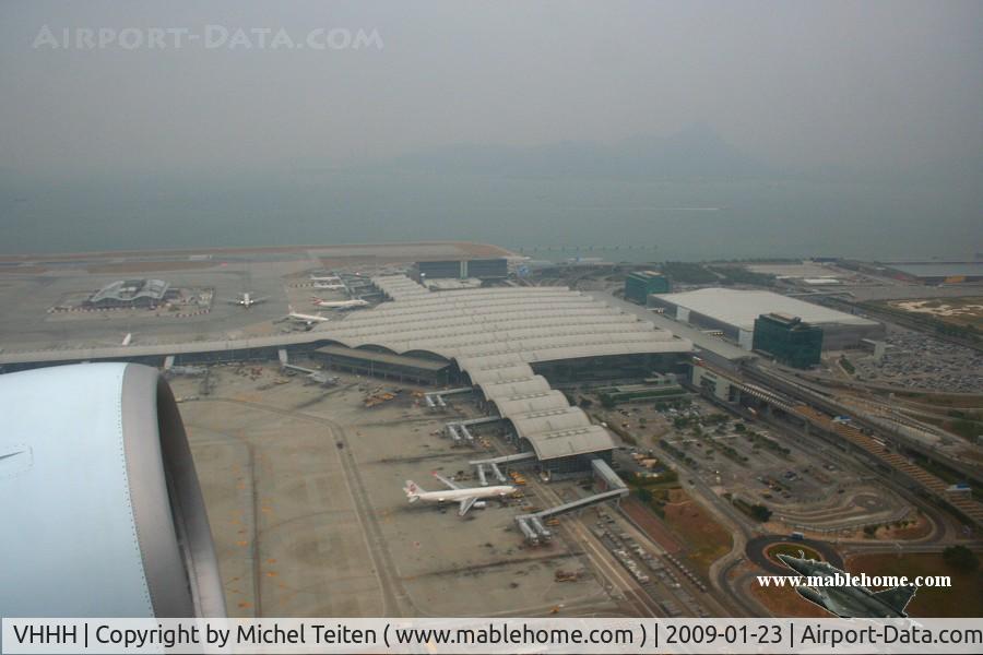 Hong Kong International Airport, Hong Kong Hong Kong (VHHH) - Main terminal seen during the take-off