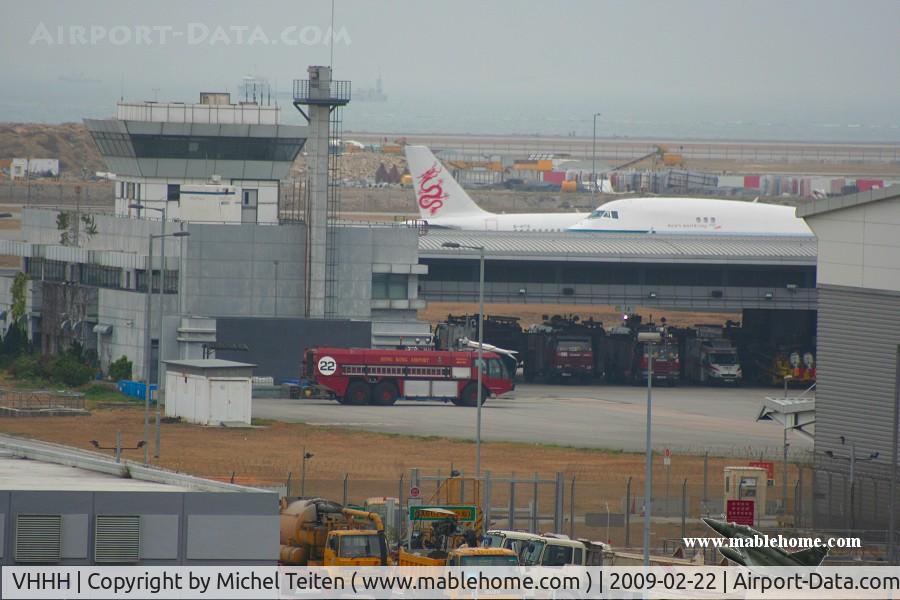 Hong Kong International Airport, Hong Kong Hong Kong (VHHH) - Firemen station near the cargo parking