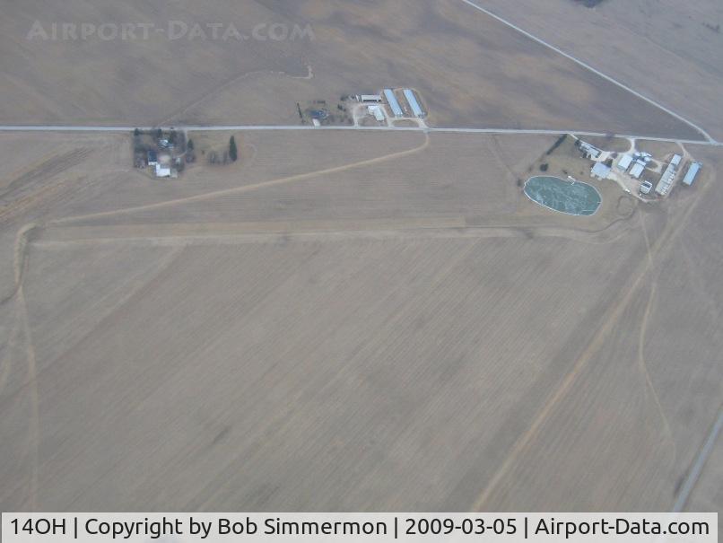 Heilman Airport (14OH) - Heilman's strip, looking north from 3500'