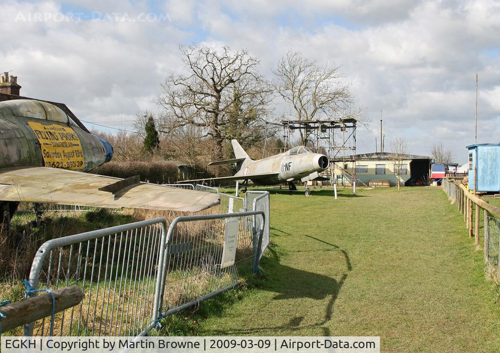 Lashenden/Headcorn Airport, Maidstone, England United Kingdom (EGKH) - View towards the Parachute Club from the Museum.