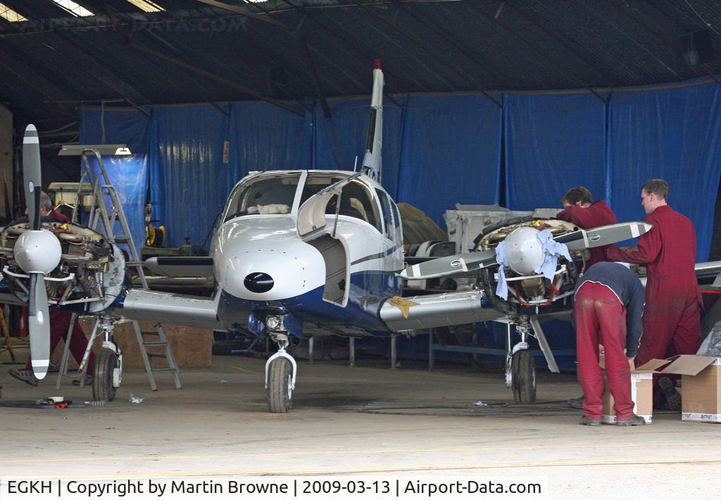 Lashenden/Headcorn Airport, Maidstone, England United Kingdom (EGKH) - A peek inside the maint hangar at Headcorn.