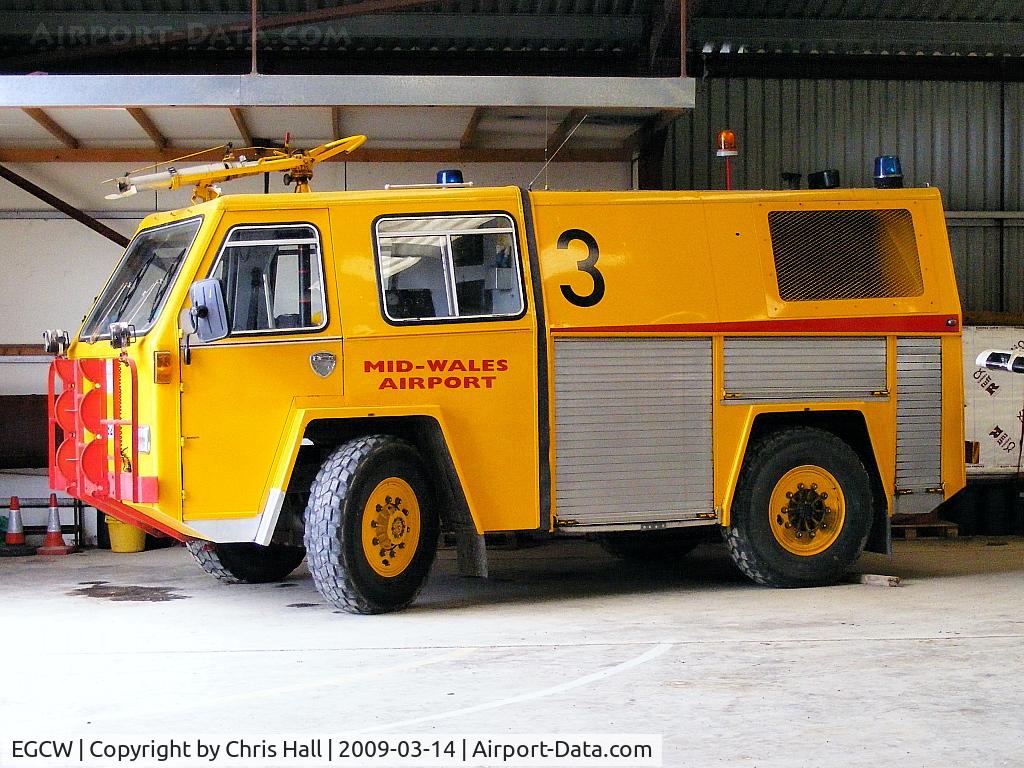 Welshpool Airport, Welshpool, Wales United Kingdom (EGCW) - Fire truck at the Mid Wales Airport, Welshpool