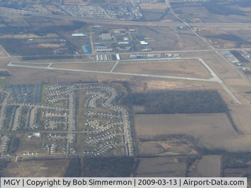 Dayton-wright Brothers Airport (MGY) - Looking west from 5500'
