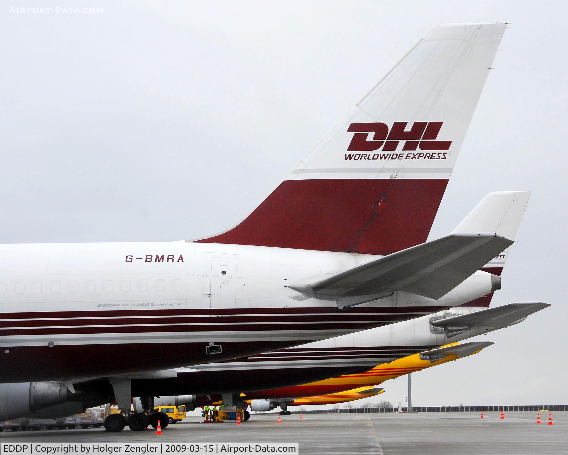 Leipzig/Halle Airport, Leipzig/Halle Germany (EDDP) - Tail parade at DHL-Hub LEJ. In front ex British Airways  (cn 23710/123) 