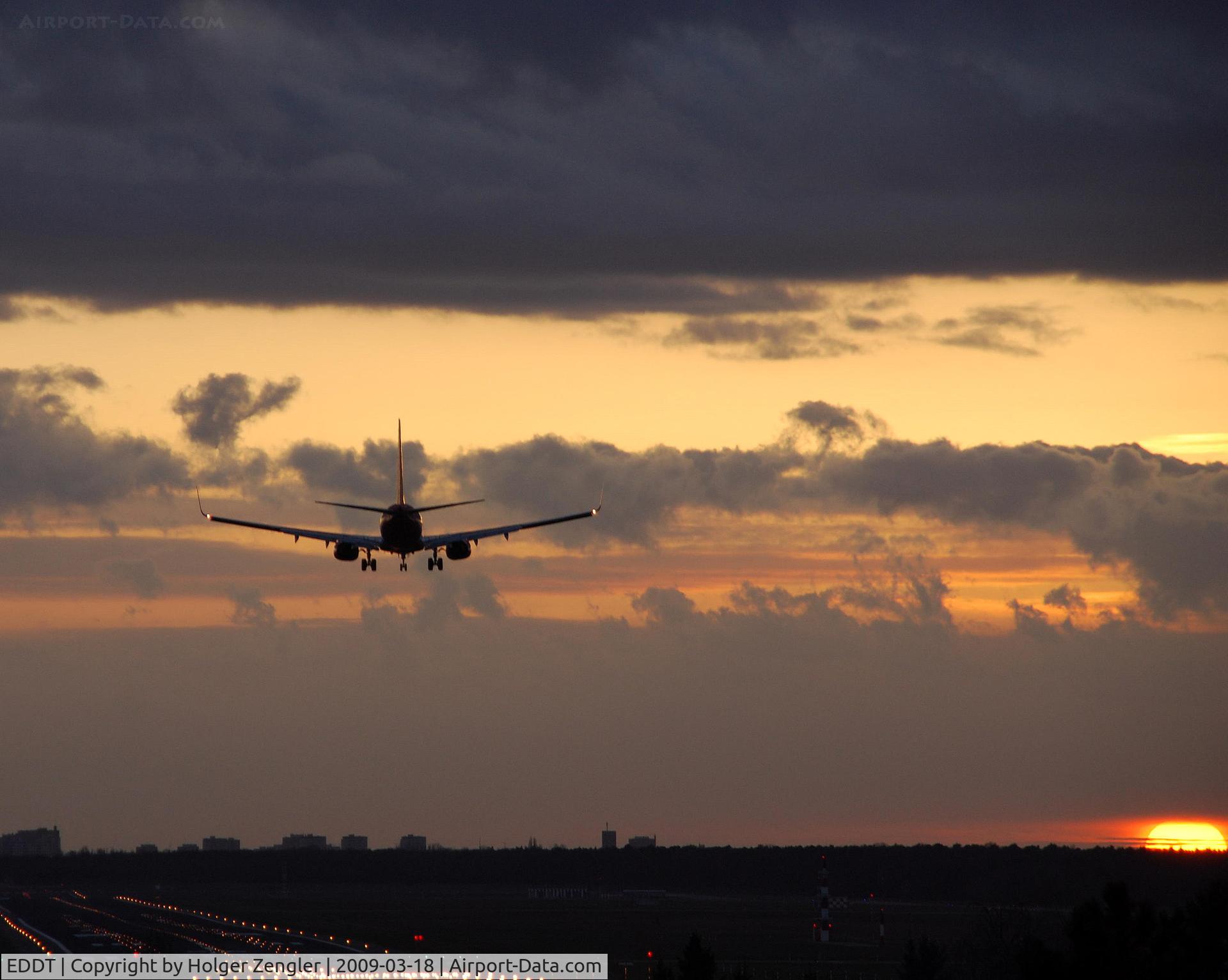 Tegel International Airport (closing in 2011), Berlin Germany (EDDT) - Touch down in late sunlight