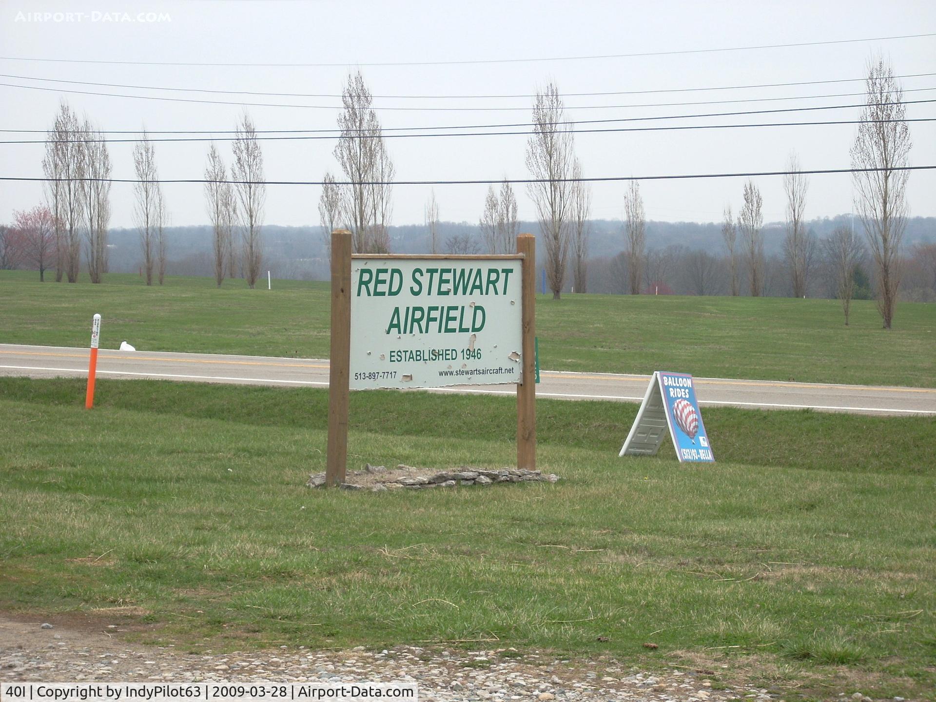 Red Stewart Airfield Airport (40I) - Sign at entrance from route 42