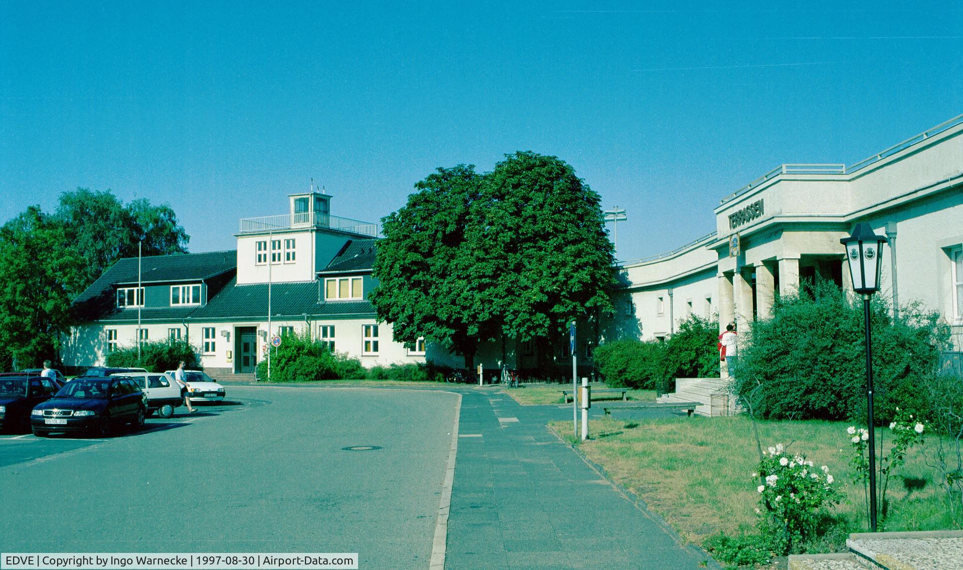Braunschweig-Wolfsburg Regional Airport, Braunschweig, Lower Saxony Germany (EDVE) - visitors terrace and western building seen from car park