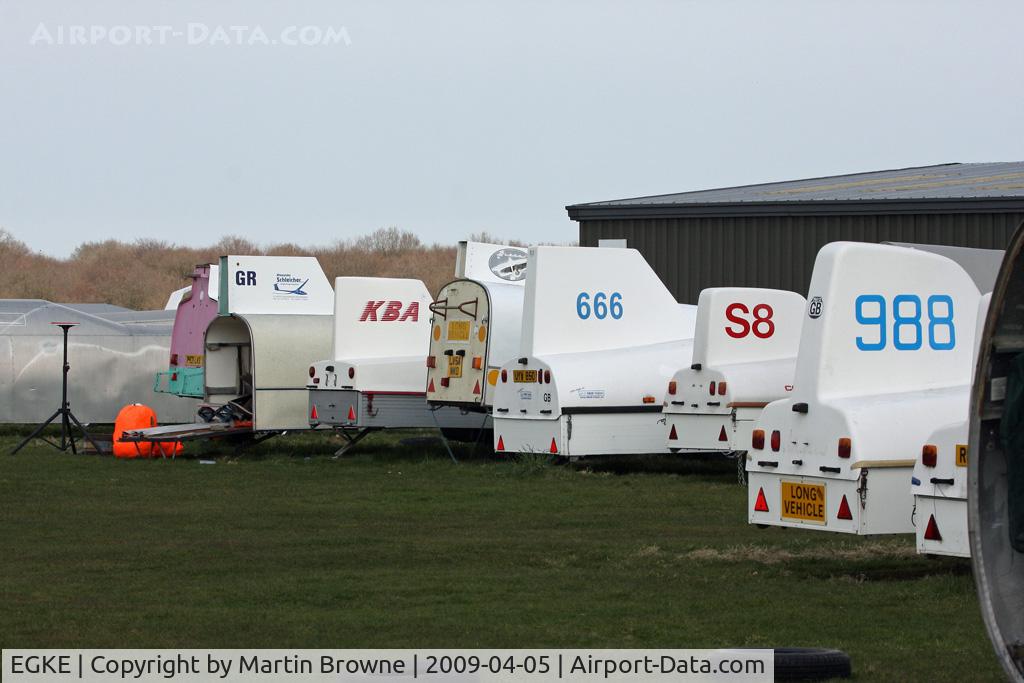 Challock Airport, Challock, England United Kingdom (EGKE) - Glider trailers at Challock