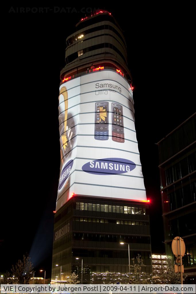 Vienna International Airport, Vienna Austria (VIE) - Tower at night