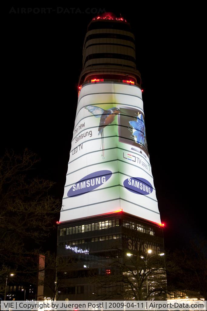 Vienna International Airport, Vienna Austria (VIE) - Tower at night
