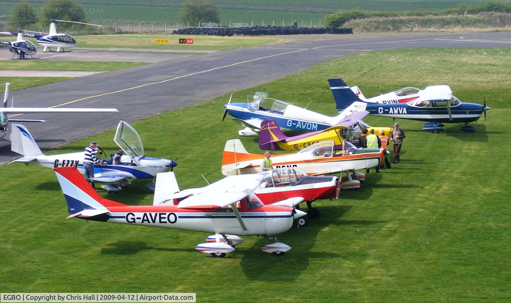 Wolverhampton Airport, Wolverhampton, England United Kingdom (EGBO) - Visitors at the Easter Wings and Wheels Charity fly in at Halfpenny Green