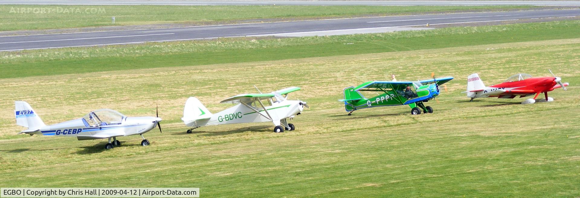 Wolverhampton Airport, Wolverhampton, England United Kingdom (EGBO) - Visitors at the Easter Wings and Wheels Charity fly in at Halfpenny Green