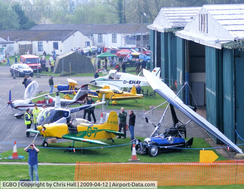 Wolverhampton Airport, Wolverhampton, England United Kingdom (EGBO) - Visitors at the Easter Wings and Wheels Charity fly in at Halfpenny Green