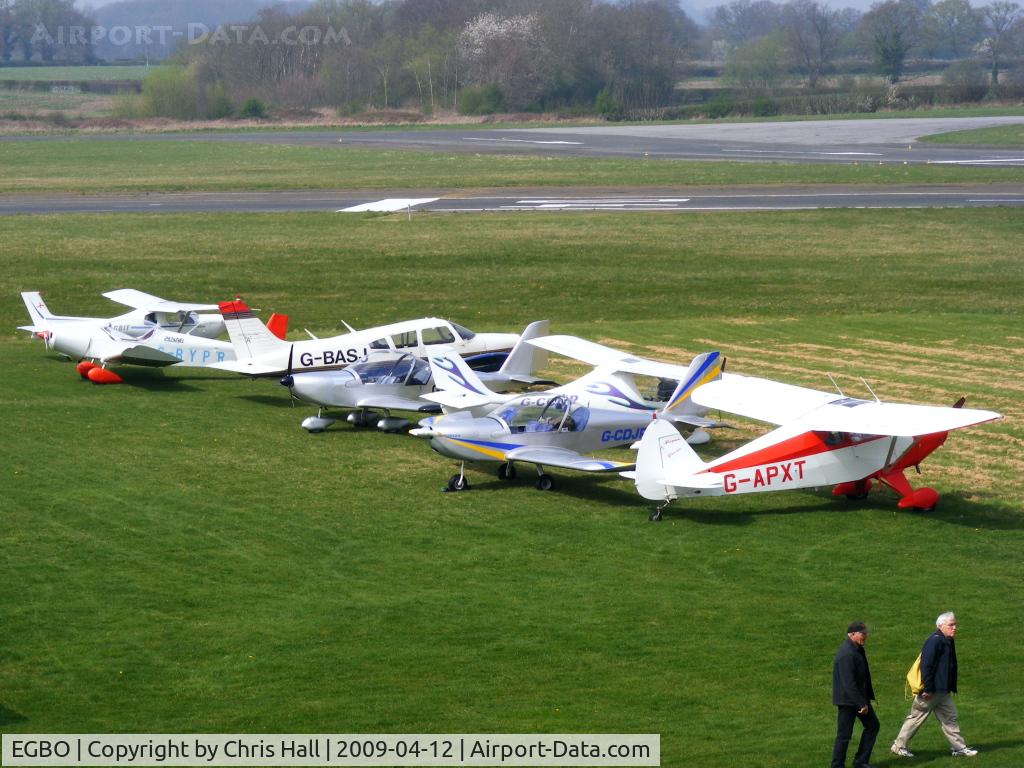 Wolverhampton Airport, Wolverhampton, England United Kingdom (EGBO) - Visitors at the Easter Wings and Wheels Charity fly in at Halfpenny Green