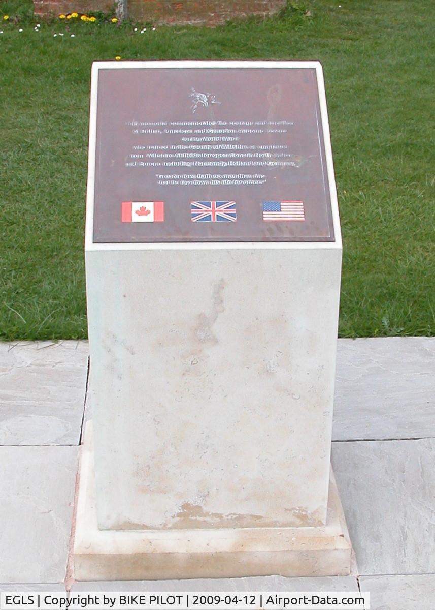 Old Sarum Airfield Airport, Salisbury, England United Kingdom (EGLS) - MEMORIAL DEDICATED TO BRITISH, AMERICAN AND CANADIAN AIRBOURNE FORCES