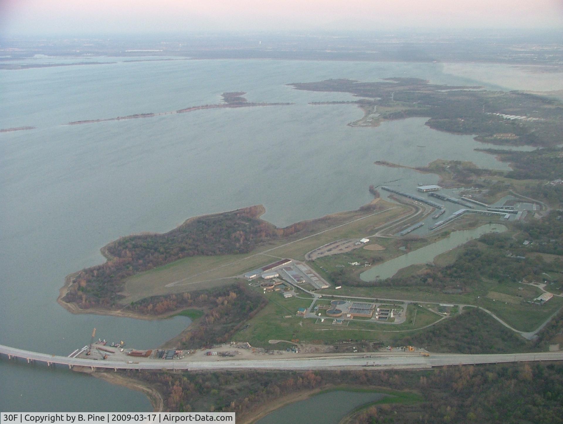Lakeview Airport (30F) - Looking South with the new Toll-bridge (UC) in the foreground.