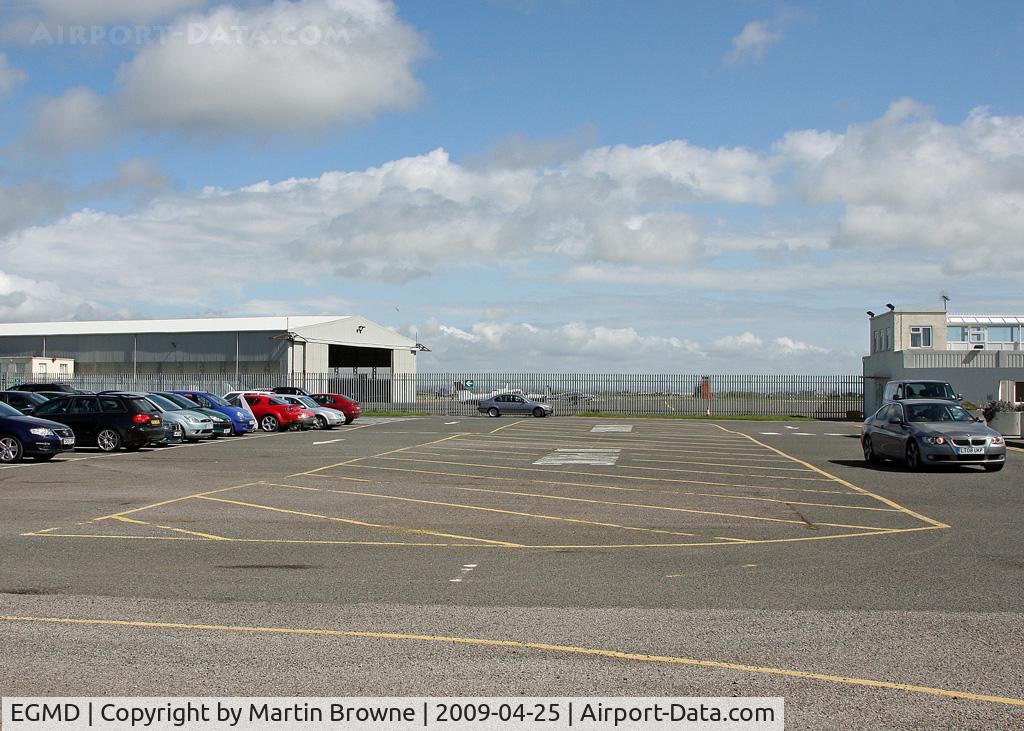 London Ashford Airport, Lydd, England United Kingdom (EGMD) - Main Hangar from the main visitors carpark.