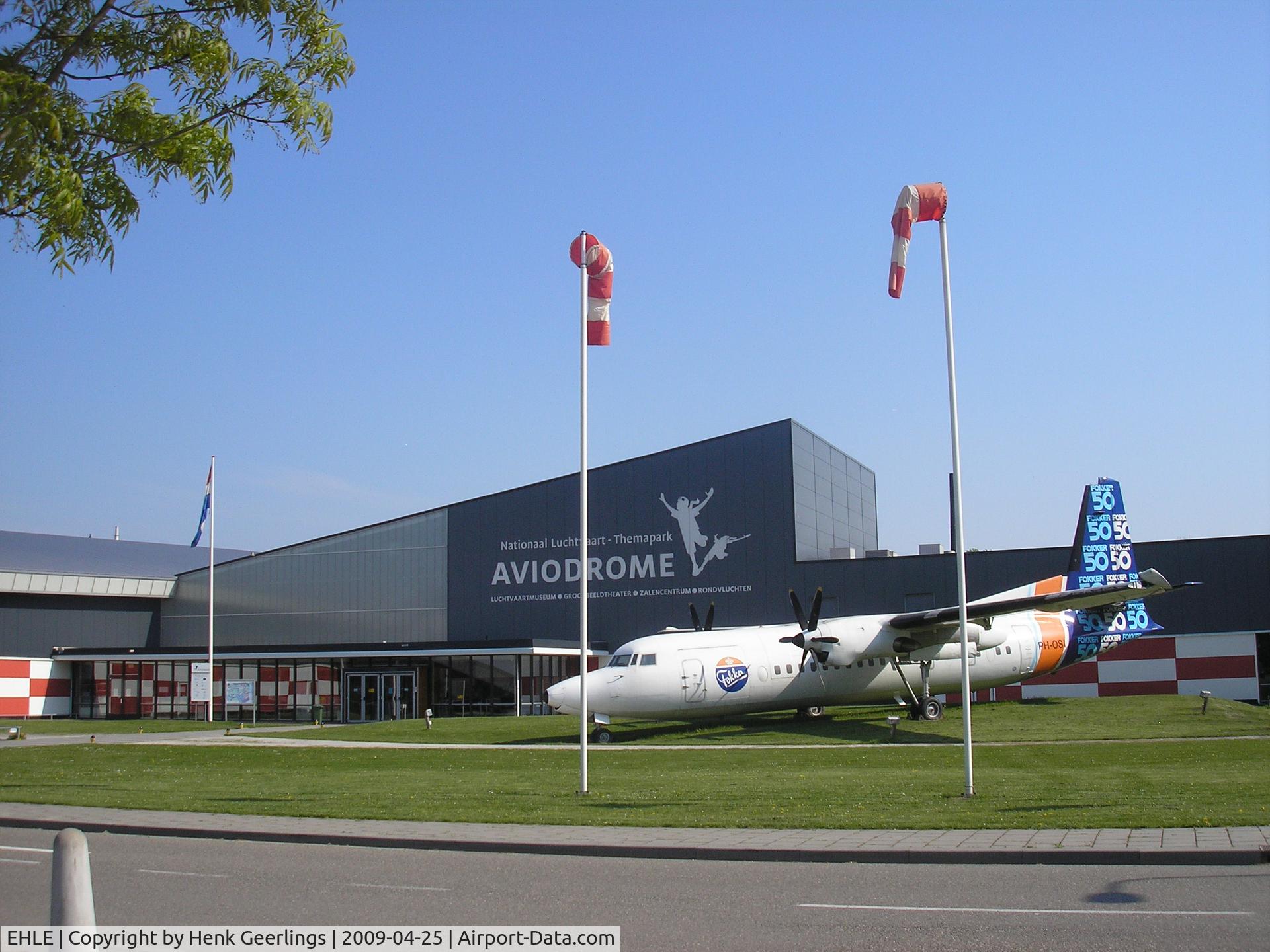 Lelystad Airport, Lelystad Netherlands (EHLE) - Aviodrome Aviation Museum at Lelystad Airport , Fokker F50 , PH-OSI as Gate Guard