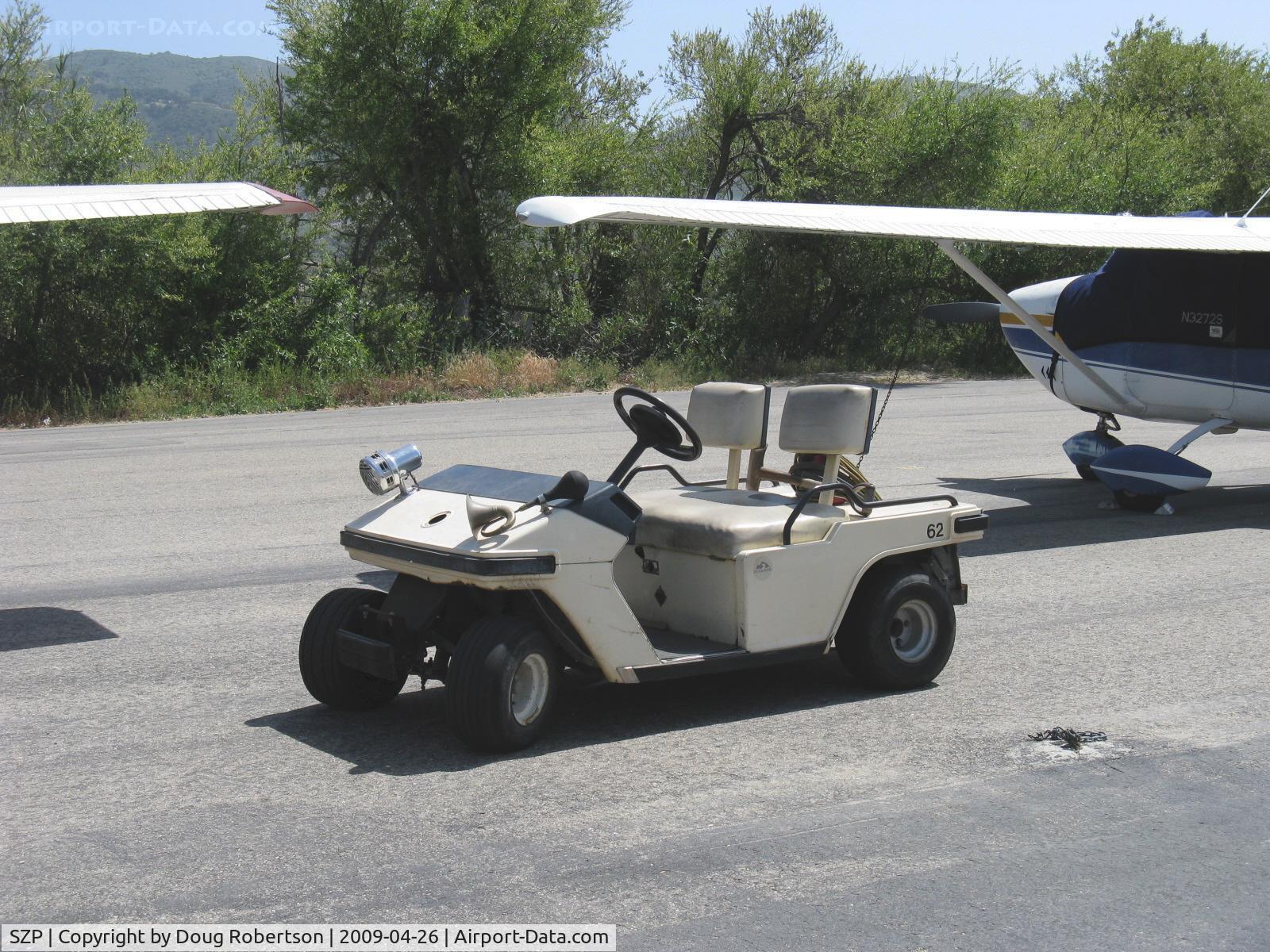 Santa Paula Airport (SZP) - Typical airport cart, but 'soundly' equipped!