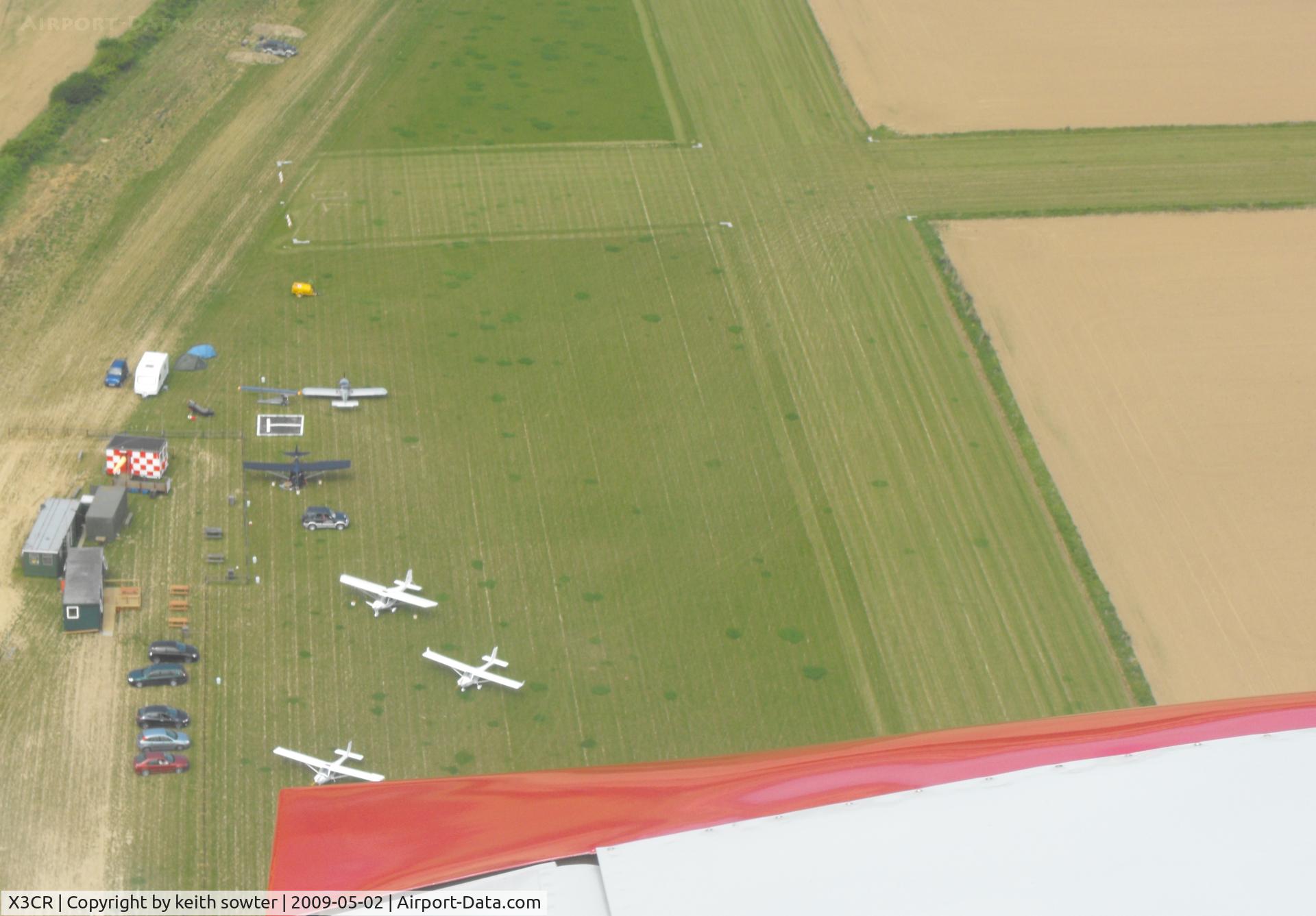 X3CR Airport - Aerial view of Northrepps Parking area and Cross runway