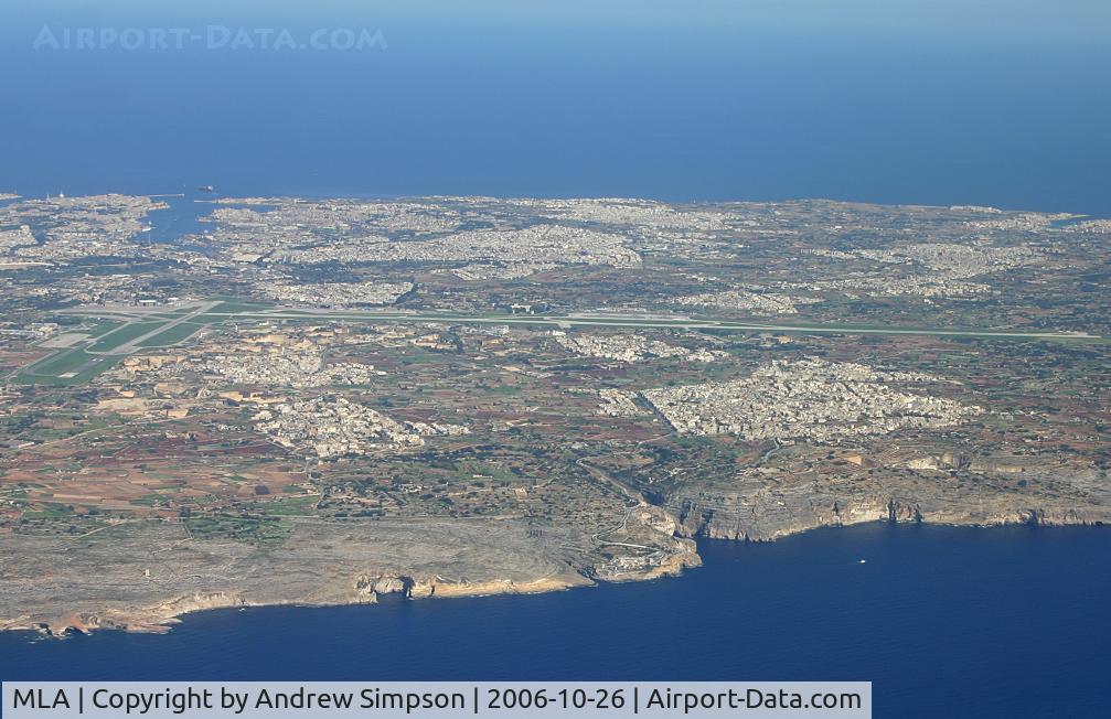 Malta International Airport (Luqa Airport), Luqa Malta (MLA) - Malta (Luqa) seen just after take off, for my flight back to Gatwick.