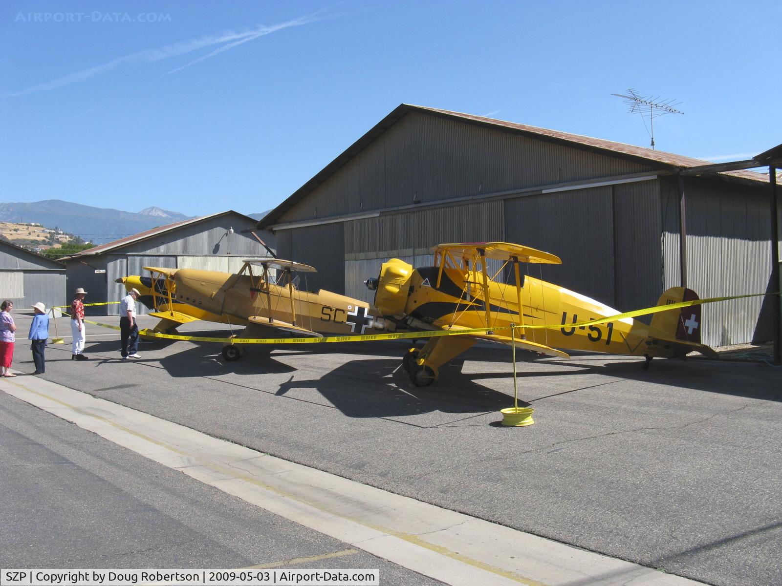 Santa Paula Airport (SZP) - Three Buckers-N133JU Jungmeister, N131G Jungmann, N1017U Jungmann