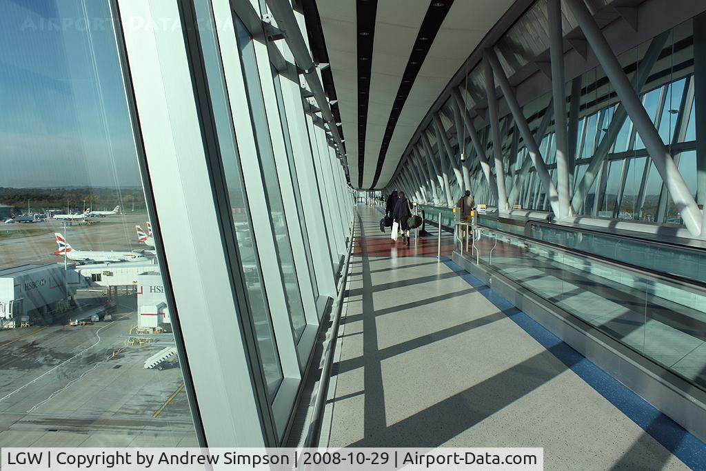 London Gatwick Airport, London, England United Kingdom (LGW) - On the footbridge at the North Terminal.