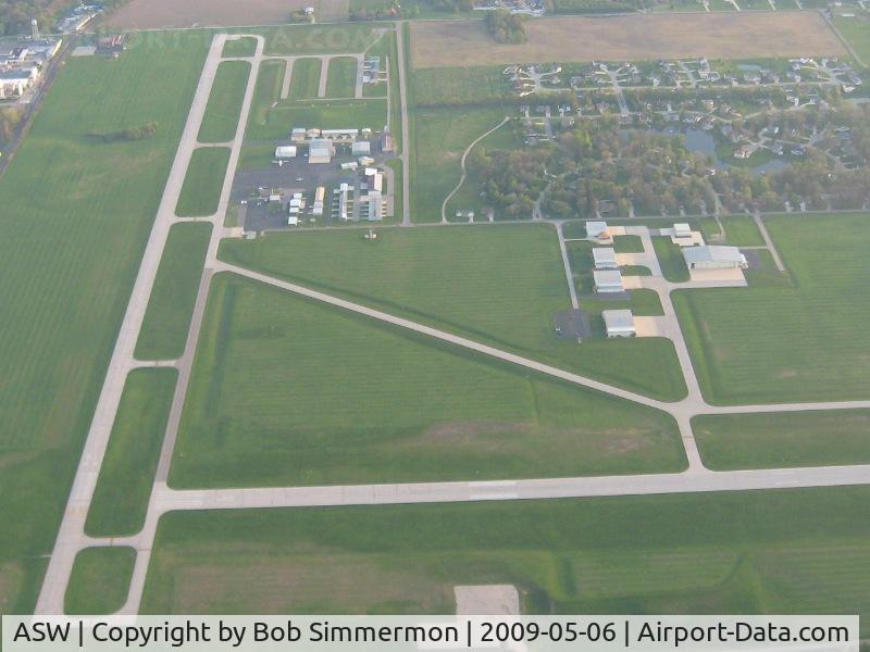 Warsaw Municipal Airport (ASW) - Looking north from 2500'