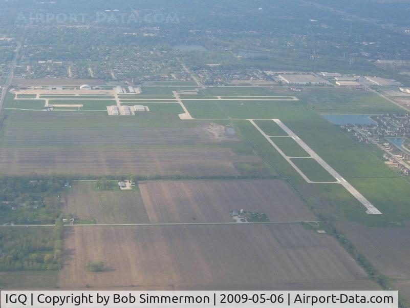 Lansing Municipal Airport (IGQ) - Looking north from 2500'