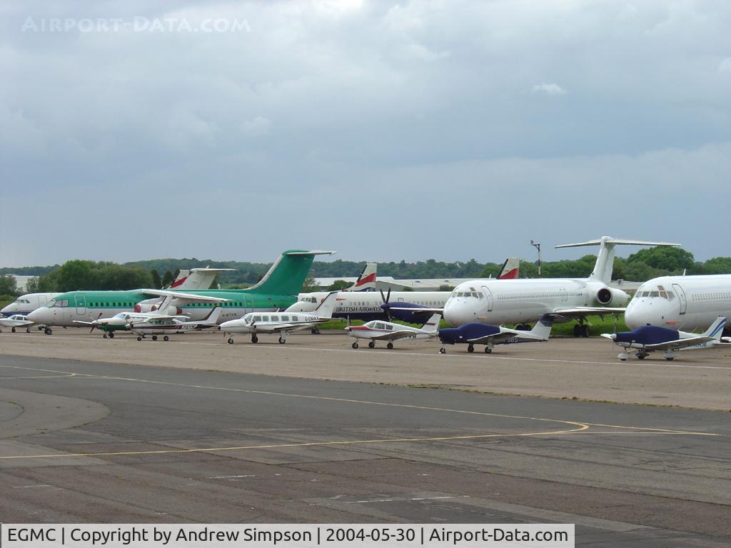 London Southend Airport, Southend-on-Sea, England United Kingdom (EGMC) - Overview of the storage area at Southend in May 2004.