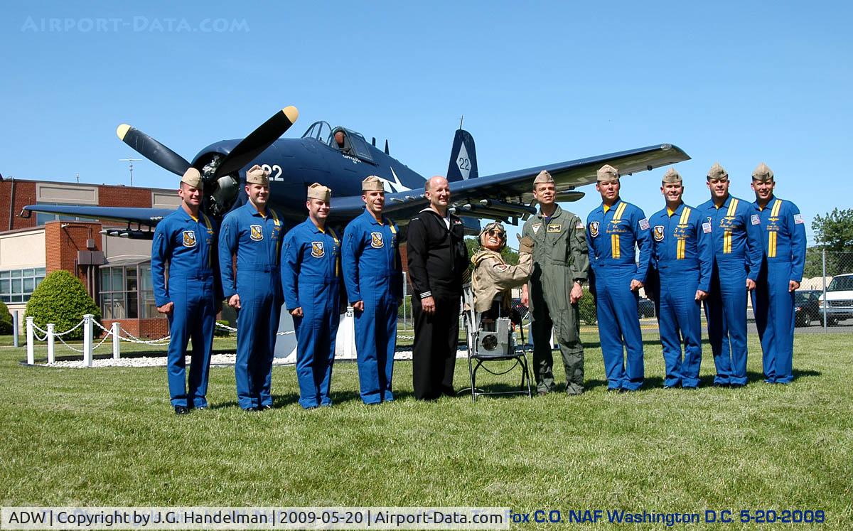 Joint Base Andrews Airport (ADW) - Blue Angels, NAF C.O. and manekin pilot for Hellcat
