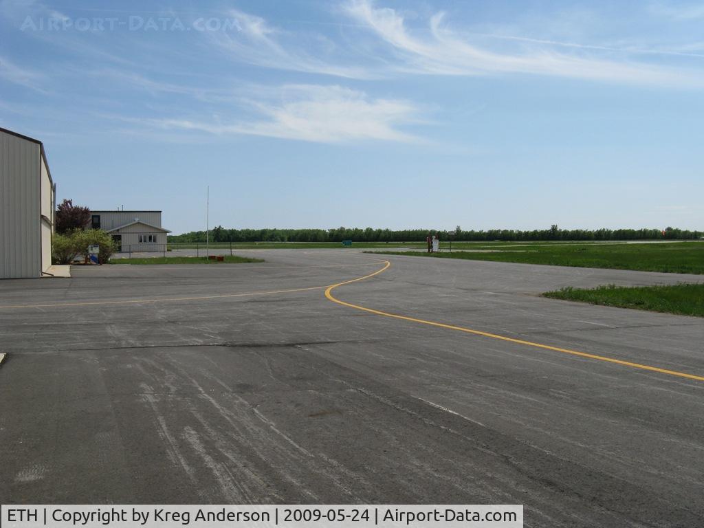 Wheaton Municipal Airport (ETH) - View of the ramp and buildings.