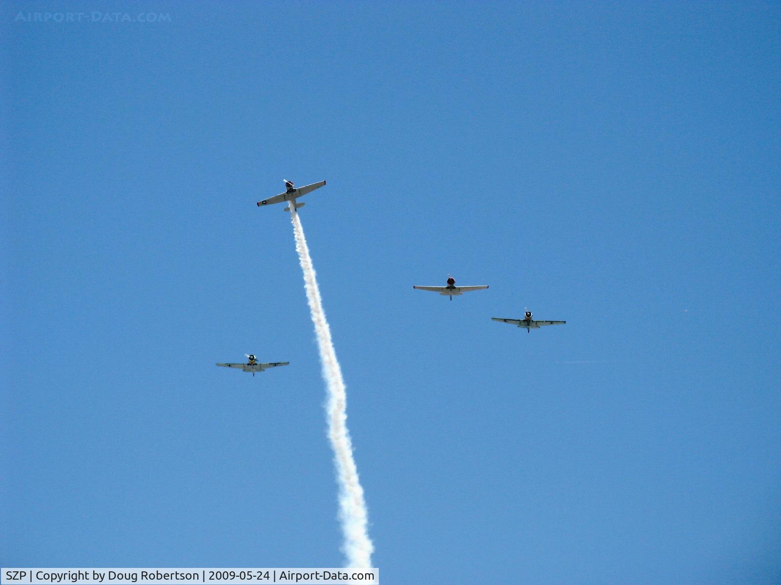 Santa Paula Airport (SZP) - The Condor Squadron 'Missing Man' departs formation
