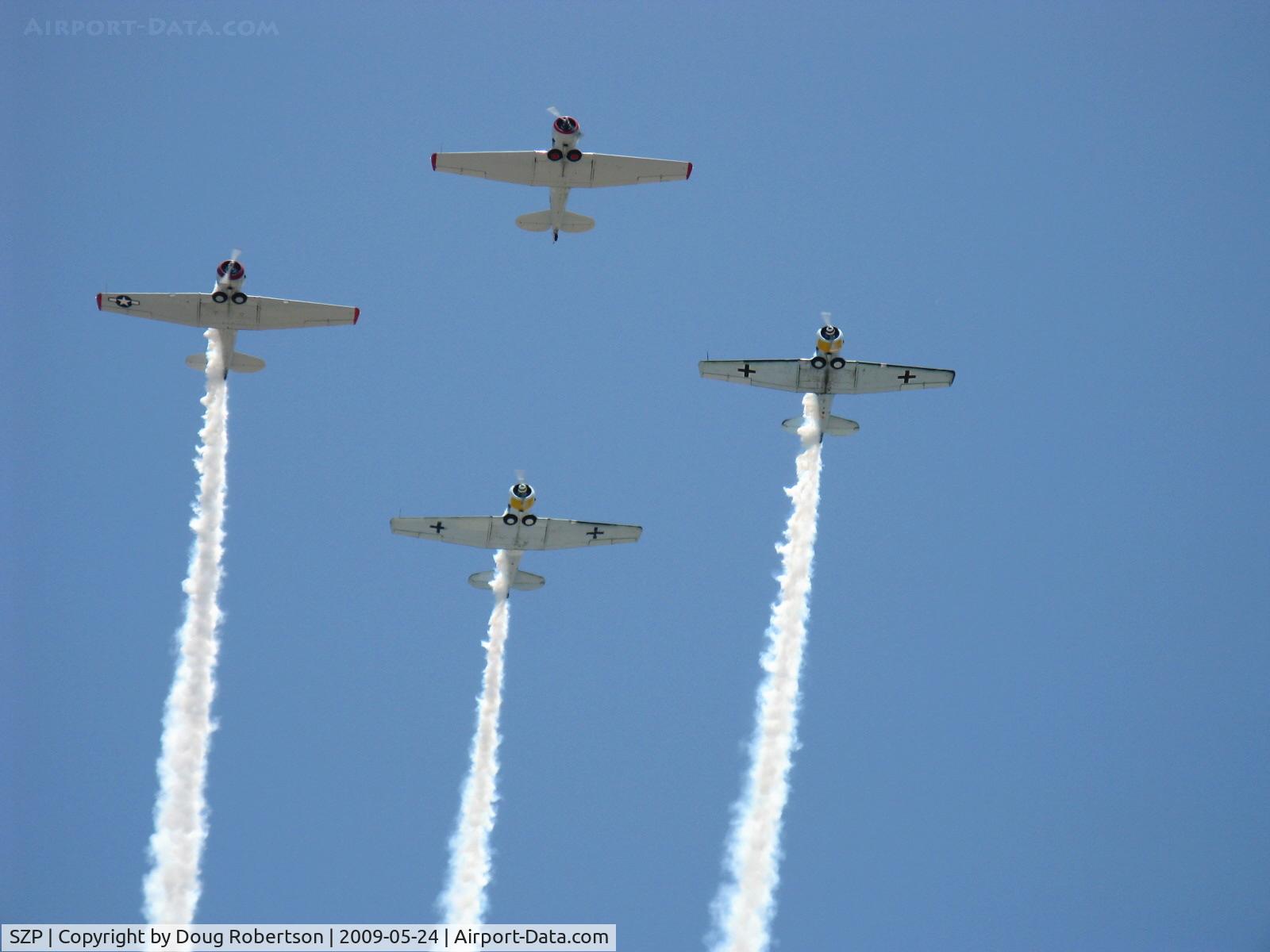 Santa Paula Airport (SZP) - The Condor Squadron in formation preliminary overflight