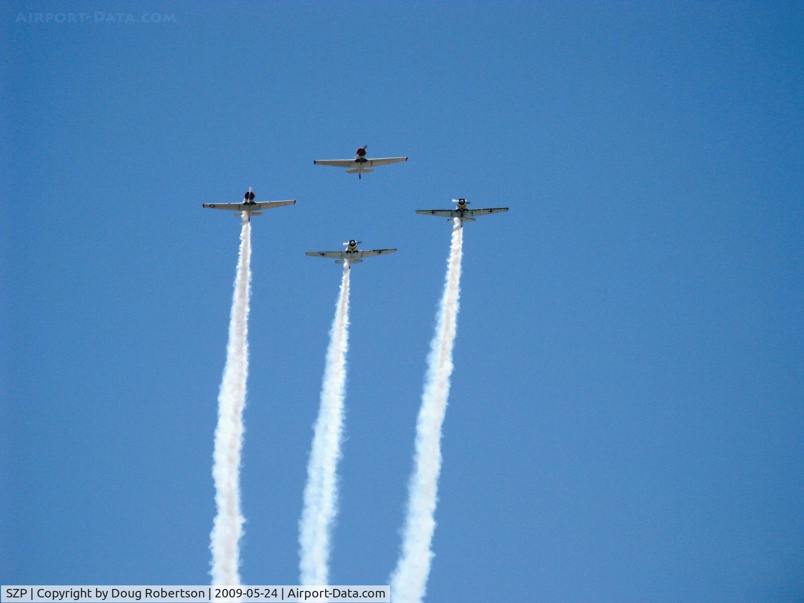 Santa Paula Airport (SZP) - The Condor Squadron in formation preliminary overflight