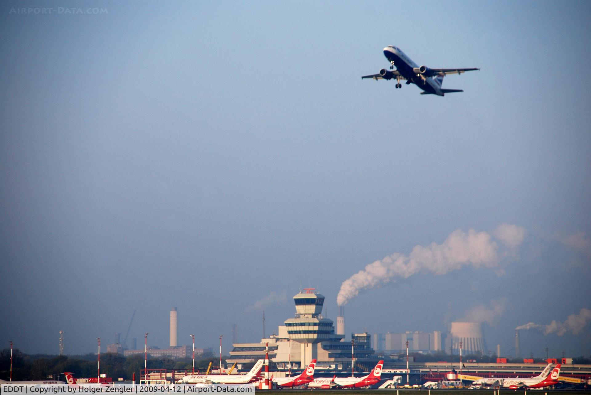 Tegel International Airport (closing in 2011), Berlin Germany (EDDT) - Eastern view over TXL parking position on a sunny morning in spring