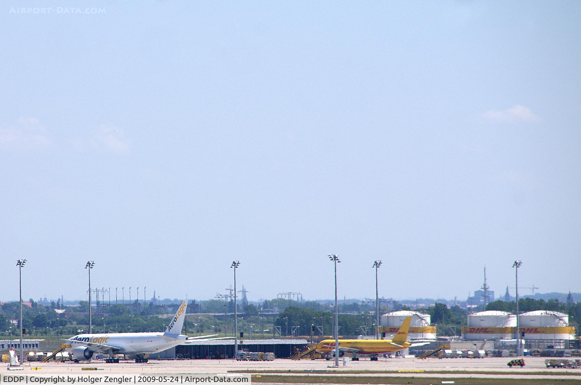 Leipzig/Halle Airport, Leipzig/Halle Germany (EDDP) - Notice that brand new B 777-F of brand new cargo airline AeroLogic, a daughter of Lufthansa Cargo and DHL