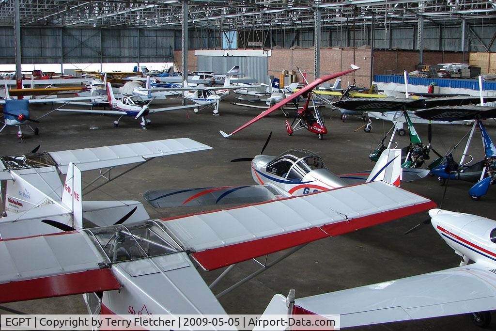Perth Airport (Scotland), Perth, Scotland United Kingdom (EGPT) - The Scottish Aero Club hangar at Perth