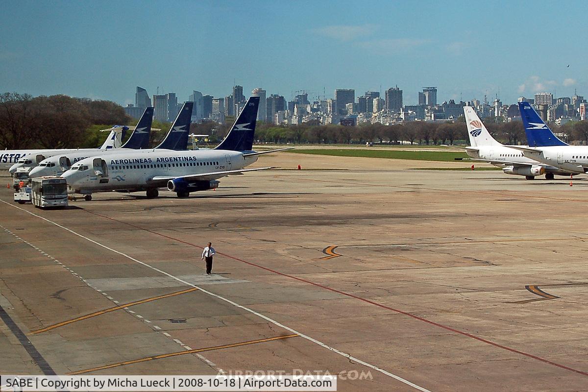 Jorge Newbery Airport, Buenos Aires Argentina (SABE) - Lots of B 737-200s - a spotter's delight!