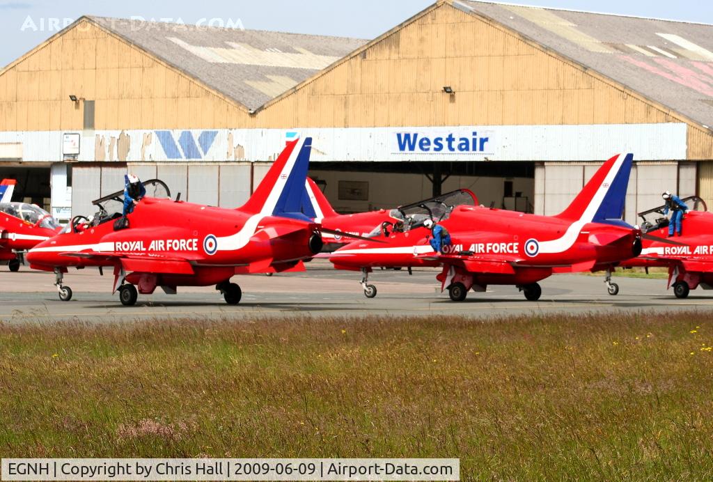 Blackpool International Airport, Blackpool, England United Kingdom (EGNH) - The Red Arrow's at Blackpool Airport