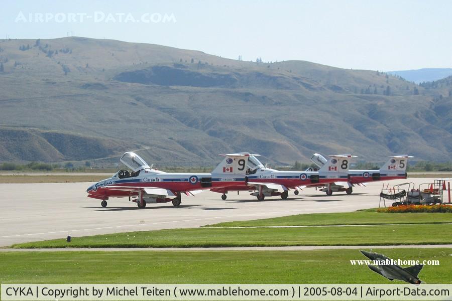 Kamloops Airport, Kamloops, British Columbia Canada (CYKA) - Snowbirds making a quick stop at Kamloops on their way to the airshow at CFB Comox