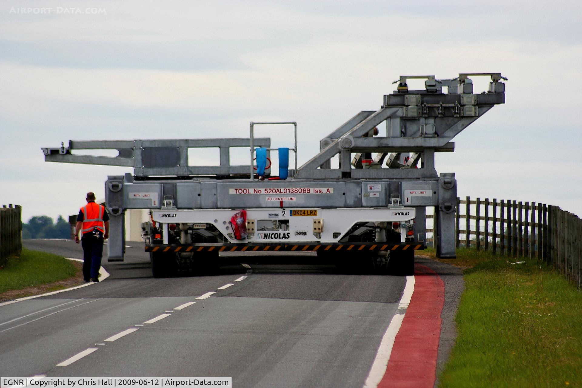 Hawarden Airport, Chester, England United Kingdom (EGNR) - Airbus A380 wing transporter returning to the factory