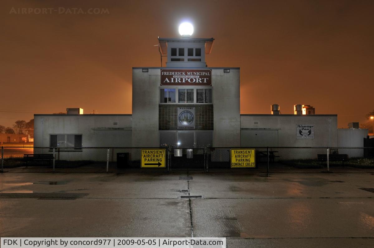 Frederick Municipal Airport (FDK) - The old terminal.  Shot at 1:30am with long exposure.
