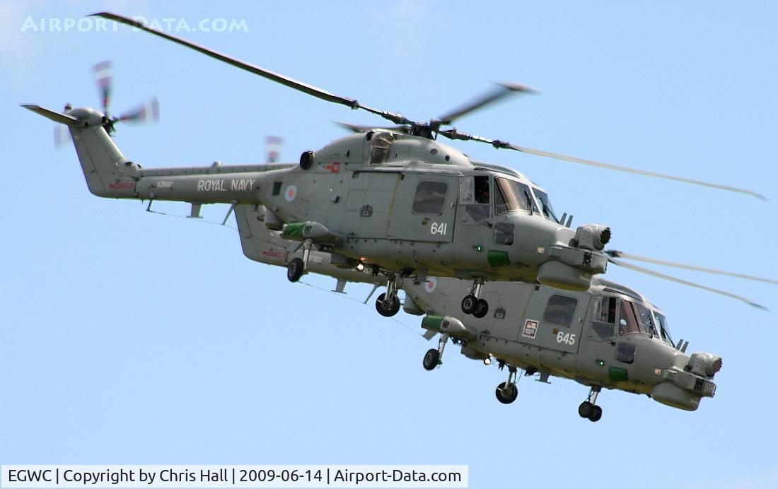 RAF Cosford Airport, Albrighton, England United Kingdom (EGWC) - Royal Navy Lynx display team at the Cosford Air Show