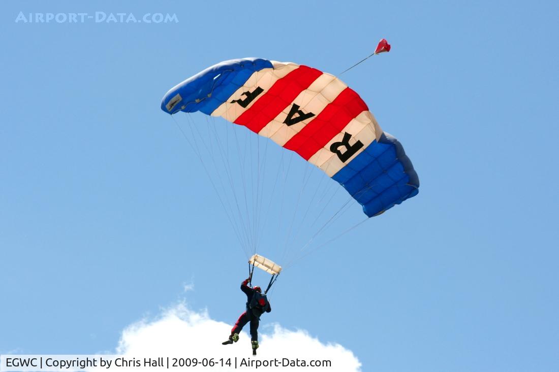 RAF Cosford Airport, Albrighton, England United Kingdom (EGWC) - RAF Falcons parachute display team at the Cosford Air Show