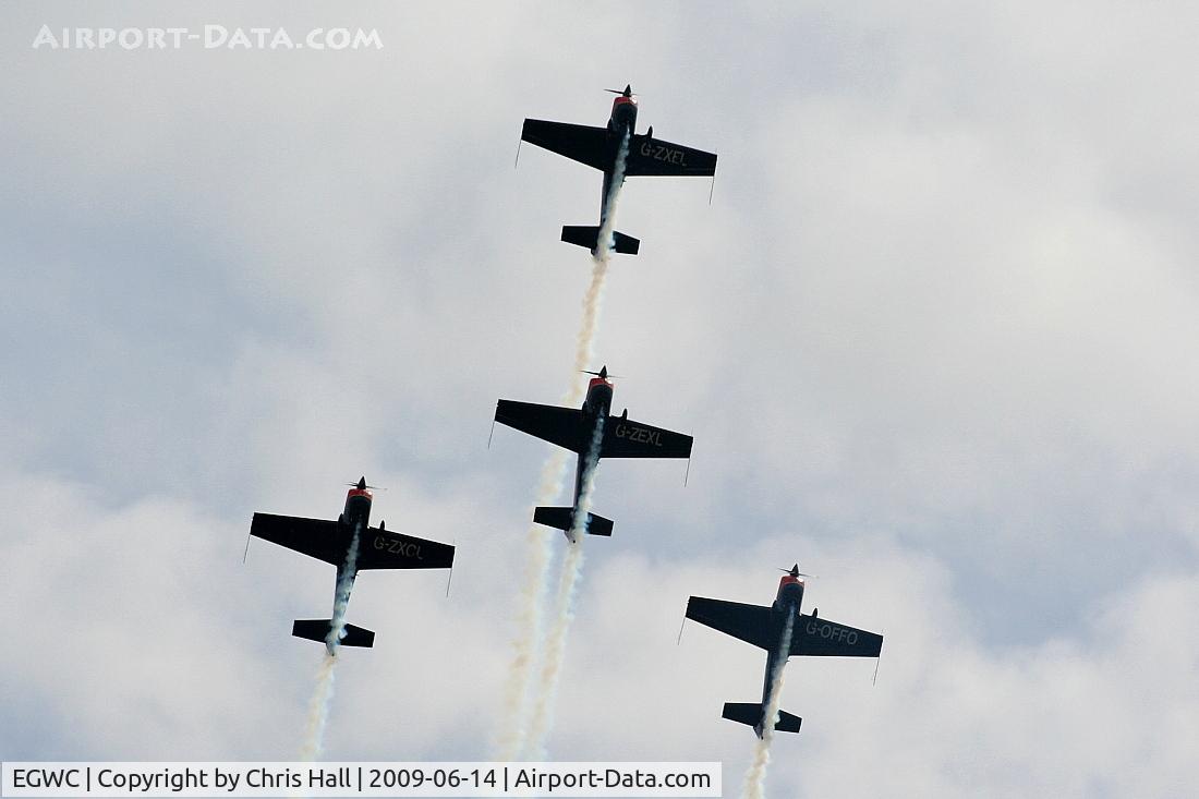 RAF Cosford Airport, Albrighton, England United Kingdom (EGWC) - The Blades aerobatic team at the Cosford Air Show