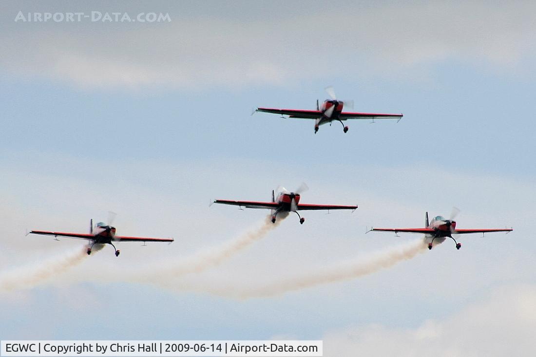 RAF Cosford Airport, Albrighton, England United Kingdom (EGWC) - The Blades aerobatic team at the Cosford Air Show