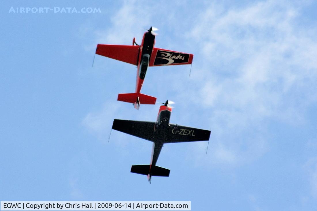 RAF Cosford Airport, Albrighton, England United Kingdom (EGWC) - The Blades aerobatic team at the Cosford Air Show