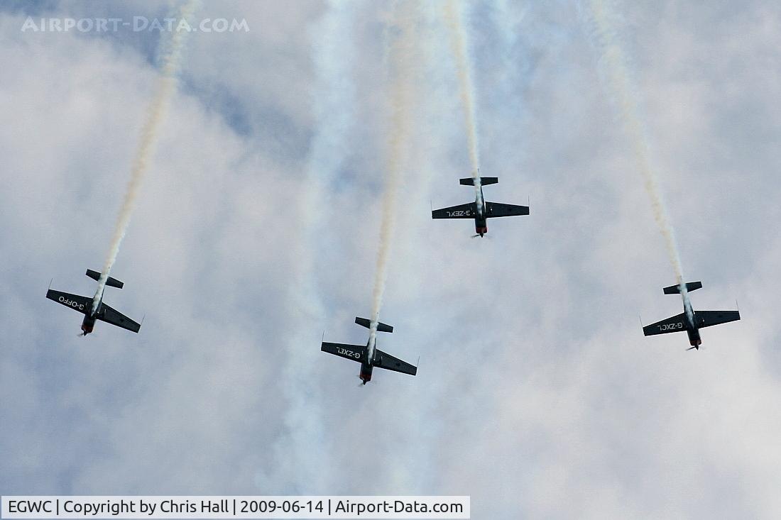 RAF Cosford Airport, Albrighton, England United Kingdom (EGWC) - The Blades aerobatic team at the Cosford Air Show