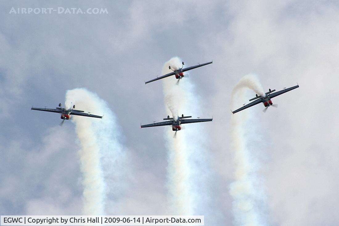 RAF Cosford Airport, Albrighton, England United Kingdom (EGWC) - The Blades aerobatic team at the Cosford Air Show